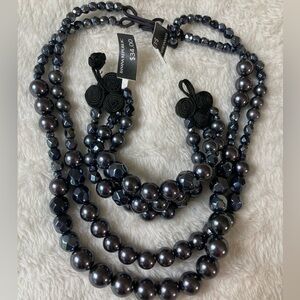 Banana Republic Dark Gray Necklace & Bracelet‎ Set